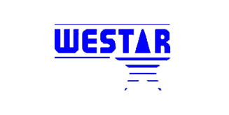 A blue and white logo of the westar company.